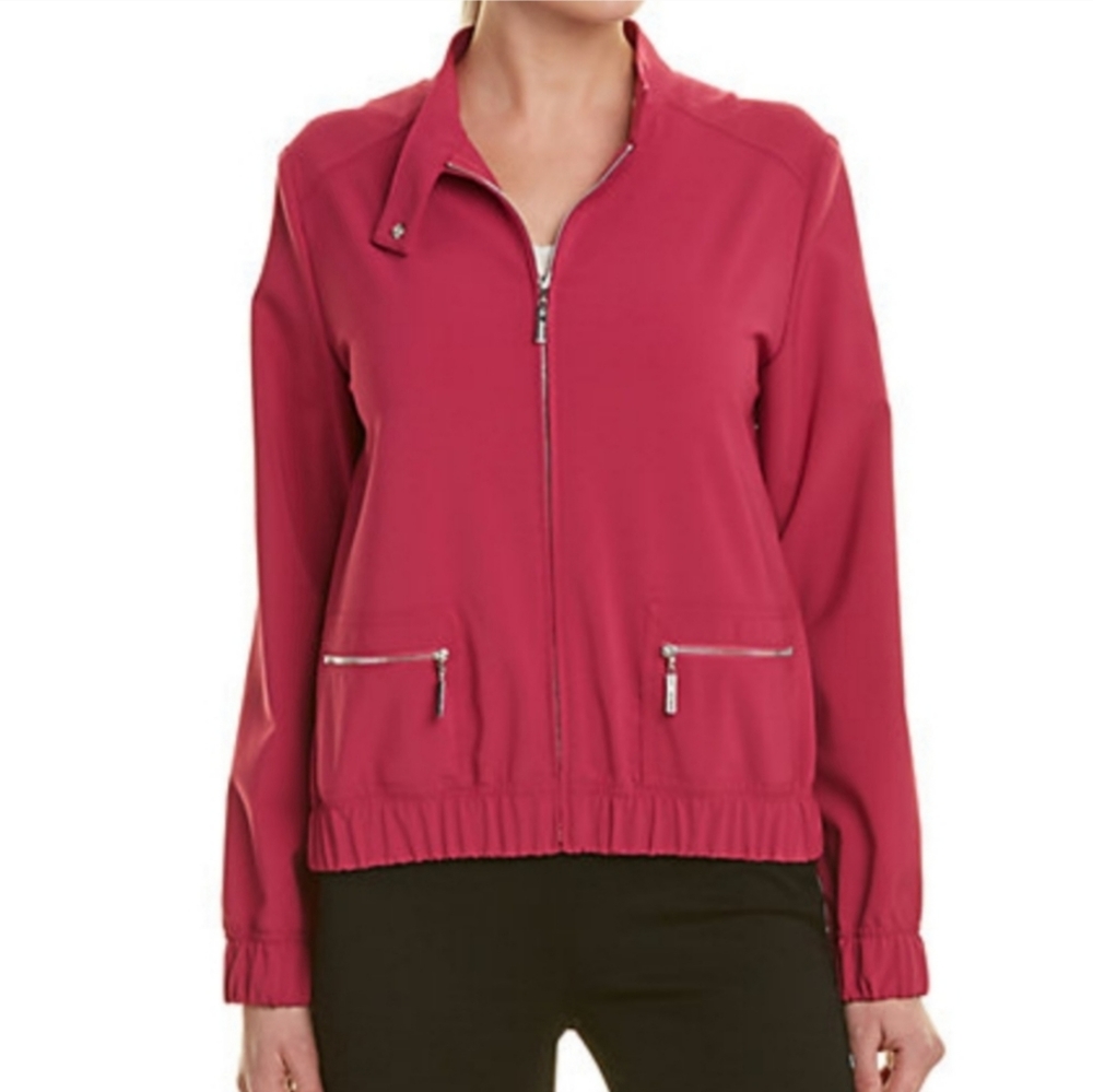 St. John Pink Spring Bomber Jacket Large
